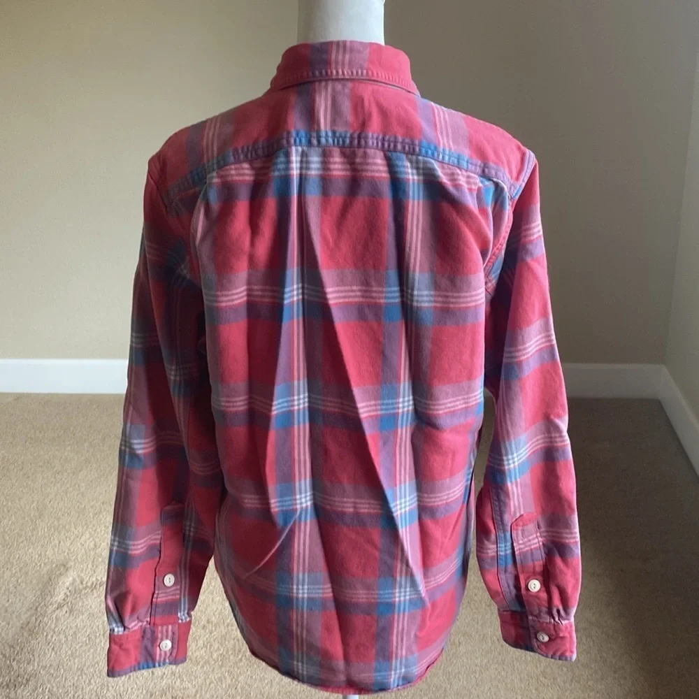 J. Crew Red and Blue Casual Button Down. Size S. Flannel. 100% cotton.